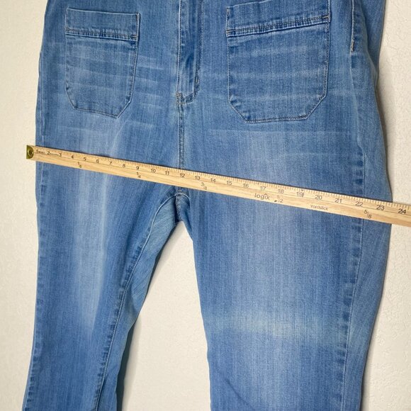 Judy Blue Cropped Flare Jeans Womens 3XL Light Wash Denim Raw Hem - Picture 6 of 14